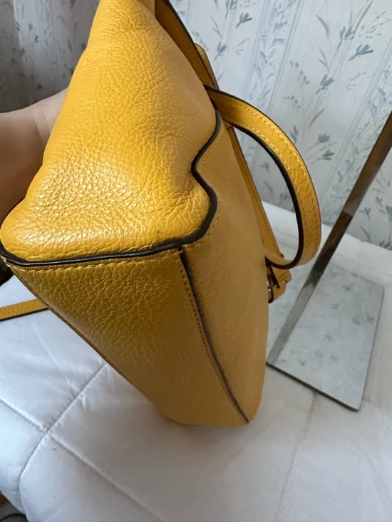 Coach Yellow Pebbled Leather Satchel - Picture 10 of 15
